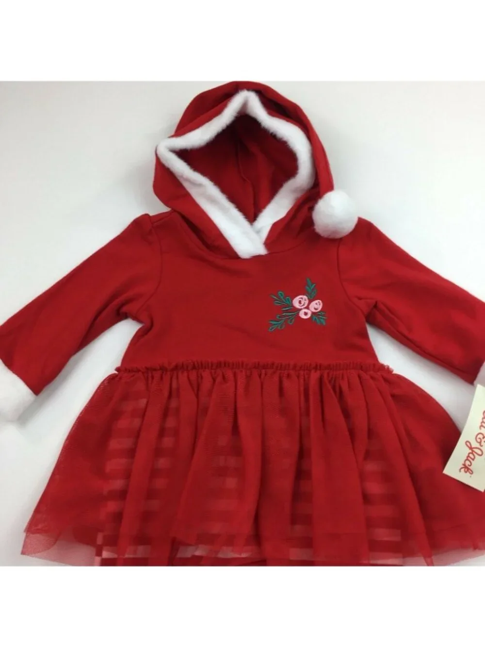 Cat & Jack Baby Girl Red Hooded Christmas Holiday One Piece Outfit Mrs Claus